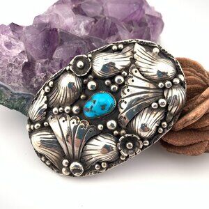 Navajo Belt Concho NOT BUCKLE Turquoise Sterling Silver Vintage Handcrafted J888